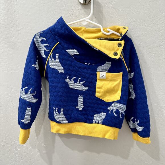 Alba of Denmark Blue & Yellow Wolf Jacket - Picture 1 of 6